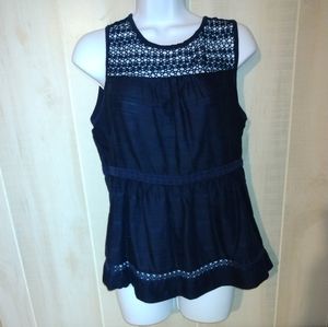 Crown & Ivy Top, petite M, Navy Blue